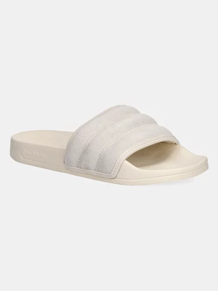 Adidas klapki zamszowe Adilette Noshower beżowy