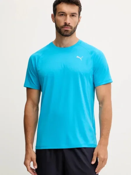Тениска за трениране Puma с принт синьо