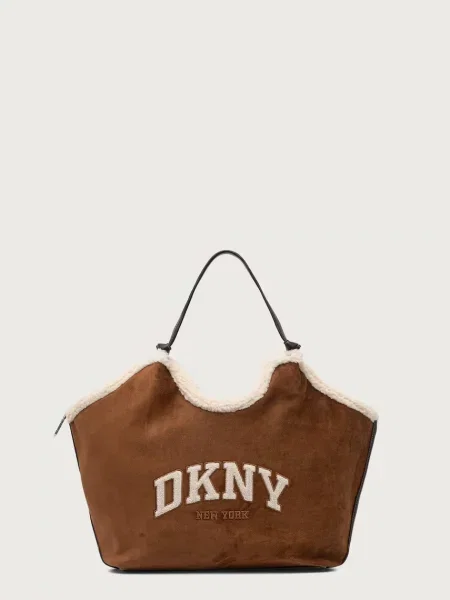 DKNY kabelka typu tote dámska z imitácie semišu hnedá