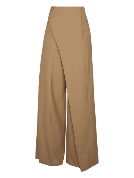 Pantaloni Mugler plisate maro
