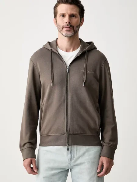 Armani Exchange hanorac cu și glugă pentru bărbați din maro