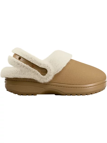 Semišové klasické pantofle Crocs hnědé