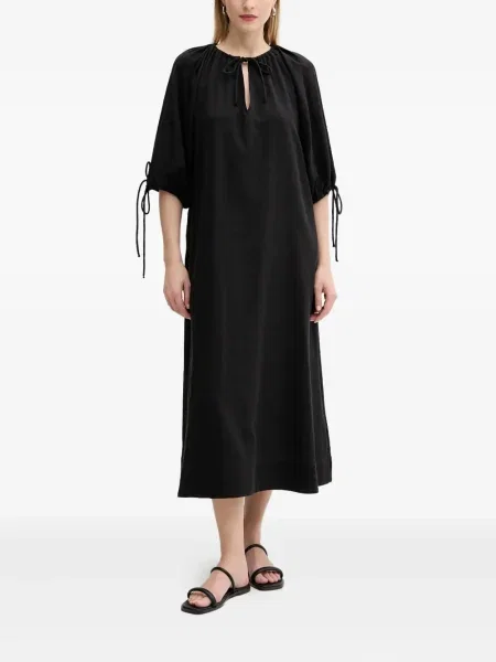 Rochie midi Samsøe Samsøe până la genunchi de costum negru