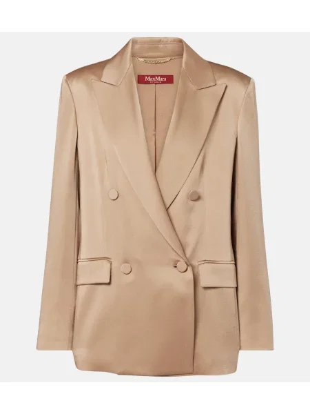 Sacou Max Mara din satin cu două rânduri de nasturi