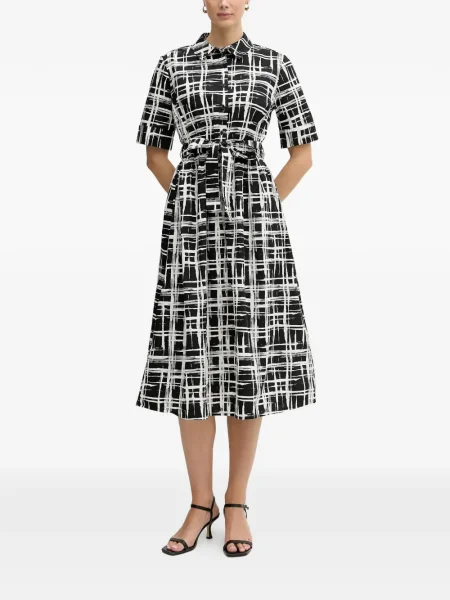Rochie Dkny în carouri de costum negru