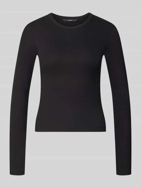 Bluzka z długim rękawem o kroju slim fit z mieszanki bawełny model CHLOE' Vero Moda czarna