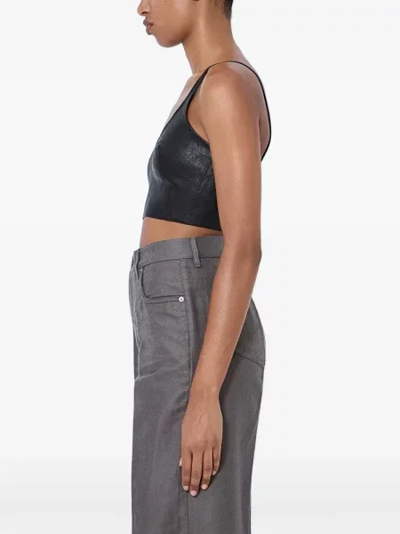 Top Rick Owens cu decolteu în V negru