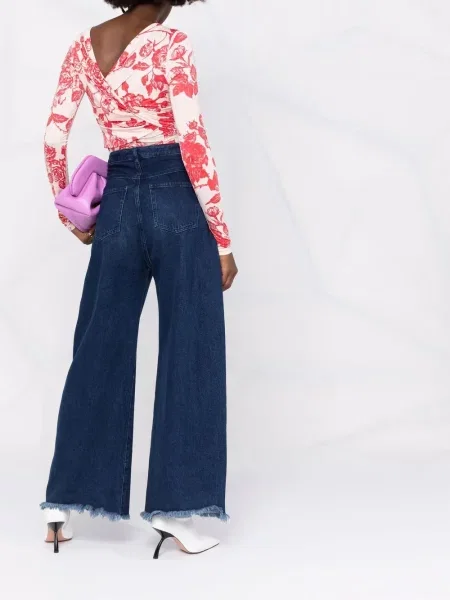 Top Msgm cu model floral cu imagine roz