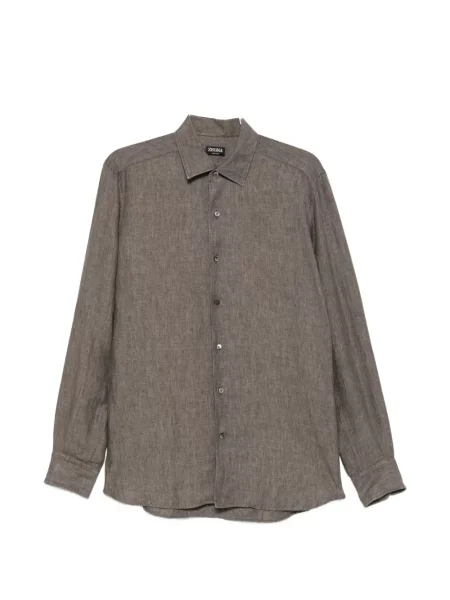 Lung cămașă Zegna de in gri