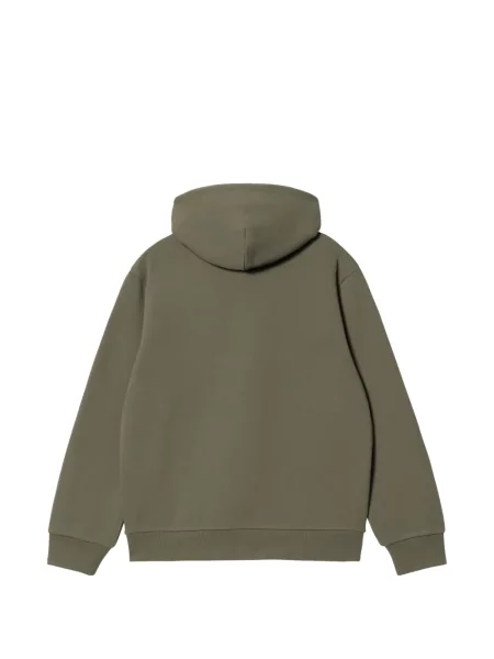 Суичър с качулка Carhartt Wip бродиран зелено
