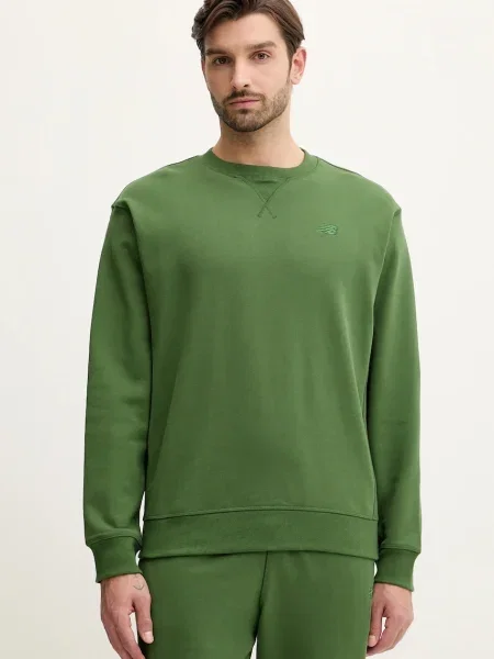 Pulóver New Balance Athletics French Terry Crew Dark Alpine Green XL zöld