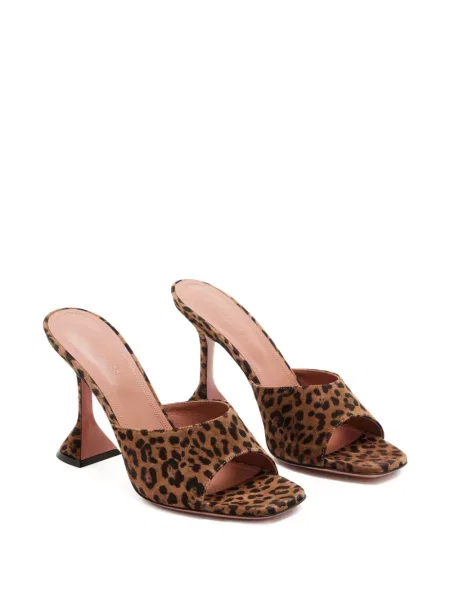 Raštuotos sandalai Amina Muaddi leopardinės ruda