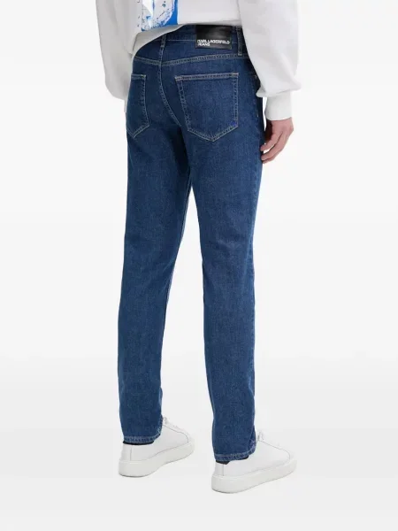 Дънки straight leg Karl Lagerfeld Jeans с автограф синьо