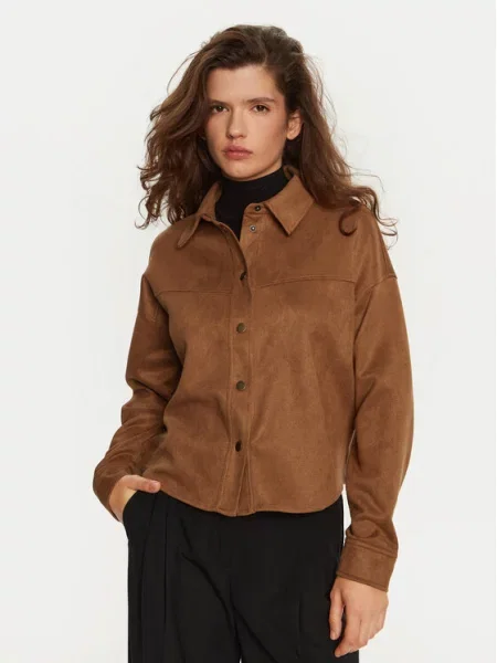 JDY Kurtka z imitacji skóry Sif brązowy