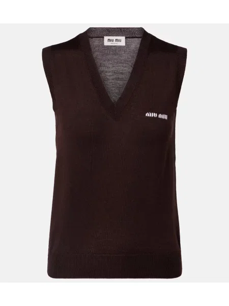 Vlnená vesta Miu Miu hnedá
