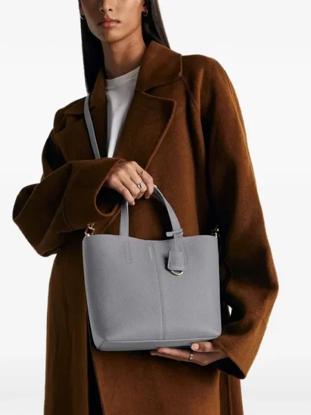 Geantă shopper Maison De Sabré din piele gri