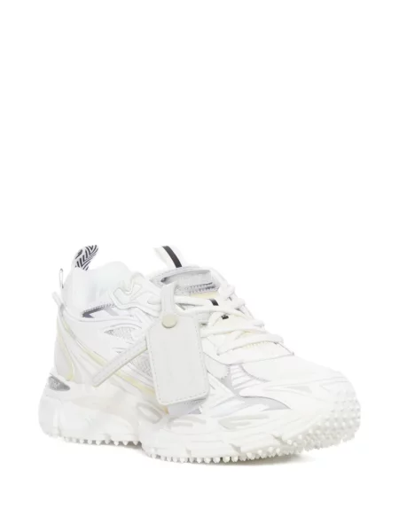 Sneakerși Off-white cu șireturi din piele alb
