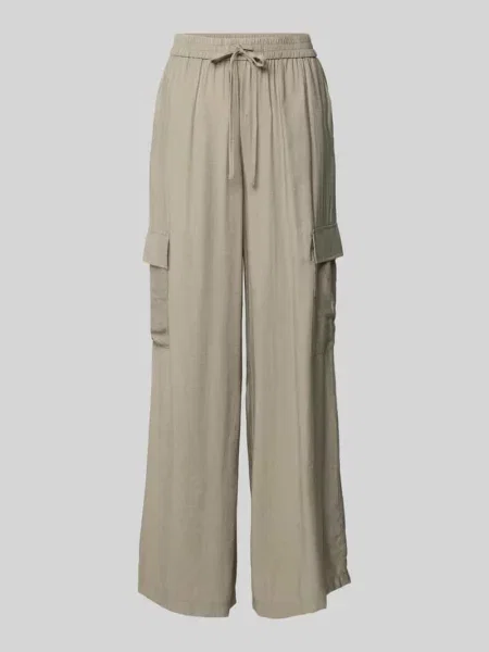 Spodnie cargo z szeroką nogawką i elastycznym pasem Jake*s Casual brązowe
