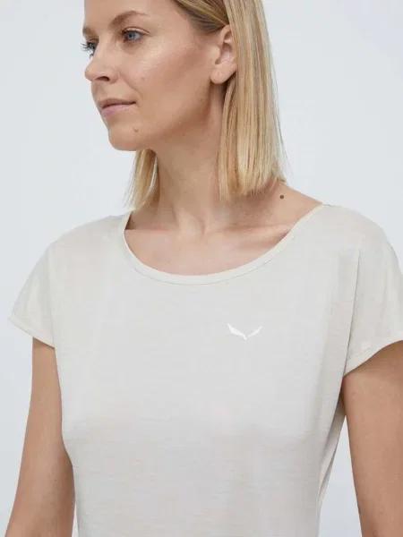 Спортна тениска Salewa Puez Melange Dry бежово