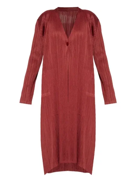 Palton Pleats Please Issey Miyake plisat roșu