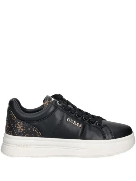 Sneakerși Guess din piele negru