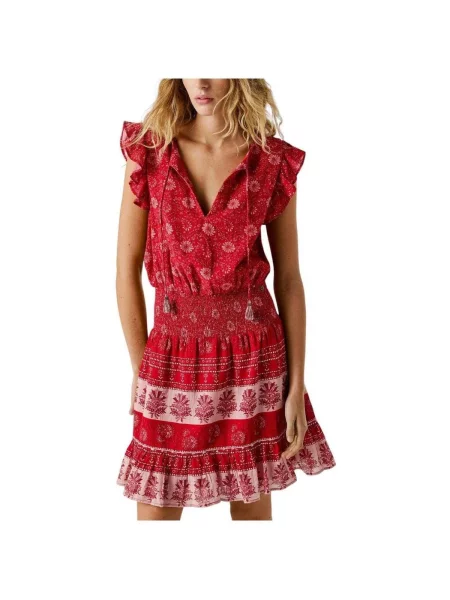 Rochie din denim Pepe Jeans roșu