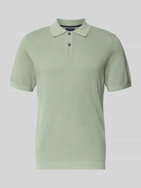 Koszulka polo o kroju slim fit z fakturowanym wzorem Christian Berg Men