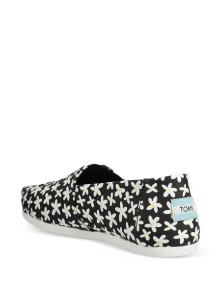 Espadrile Toms cu model floral fără toc negru