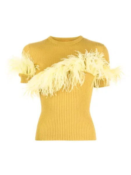 Dzianinowy top La Doublej żółty