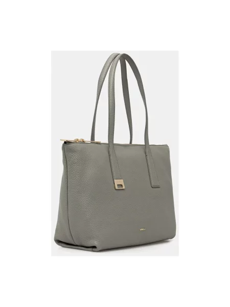 Furla torebka shopper skórzana Olivia M Tote zielona
