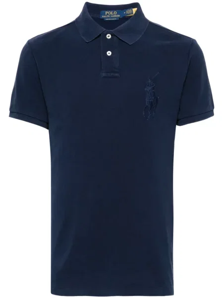 Fleecové zúžené polotričko Polo Ralph Lauren s výšivkou černé