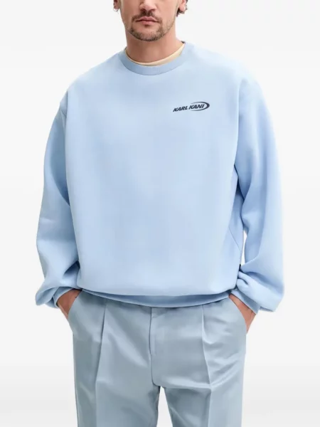 Hanorac crewneck Karl Kani cu decolteu rotund cu autograf albastru