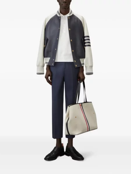 Tricou polo Thom Browne alb
