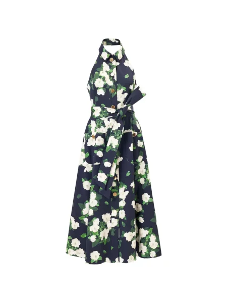 Rochie maxi Carolina Herrera cu imagine albastru