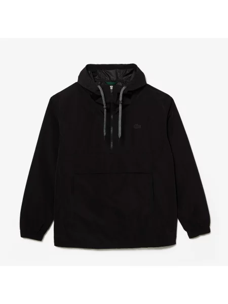 Lacoste Krótka Kurtka Z Kapturem czarna