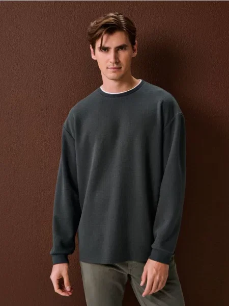 Sinsay Bluza crewneck szary