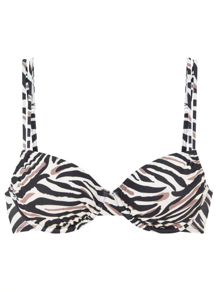 LASCANA Sutien costum de baie crem / grej negru