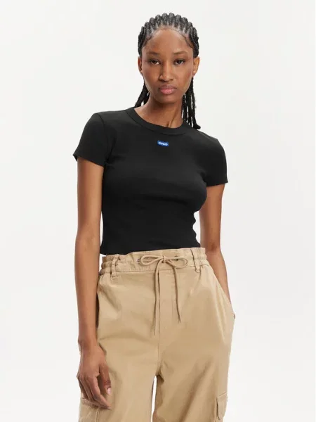 HUGO Majica Baby modra bela črna