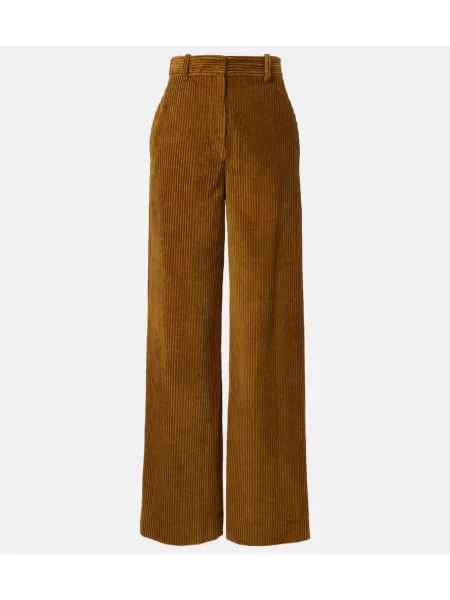 Pantaloni Proenza Schouler de catifea cord maro