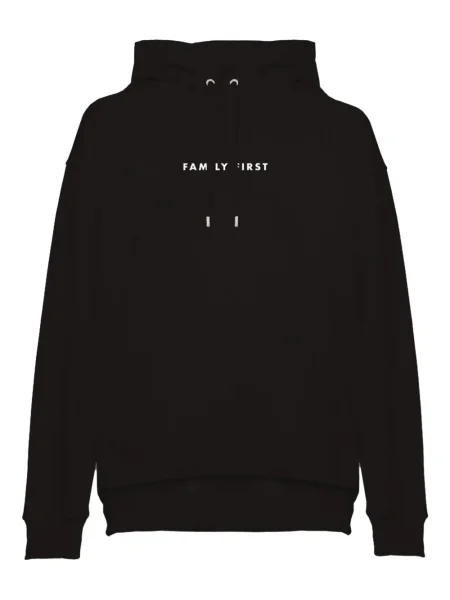 Mikina s kapucí Family First s potiskem černá