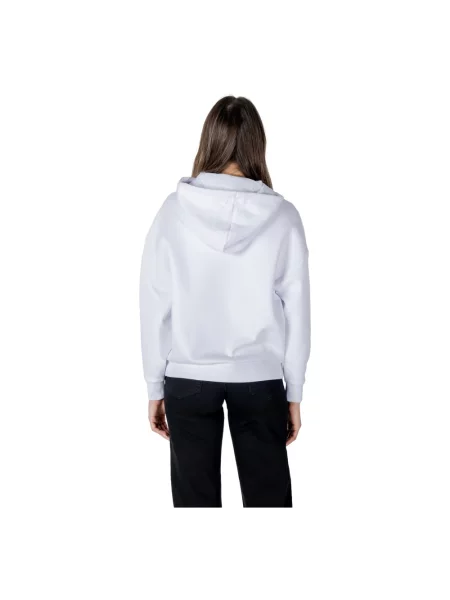 Armani Exchange bluza biały z kapturem z aplikacją czarna