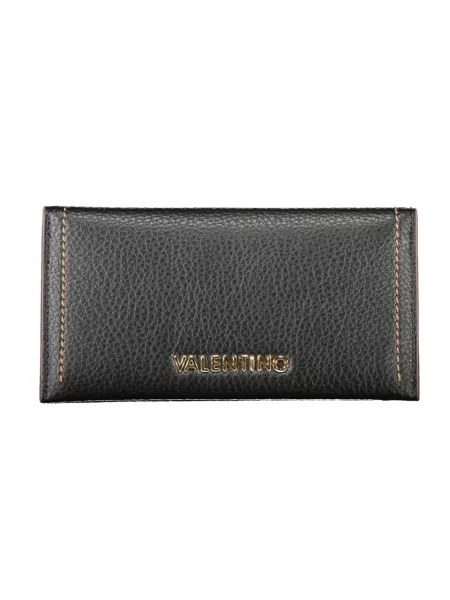 Lniany portfel Valentino Bags elegancki czarny