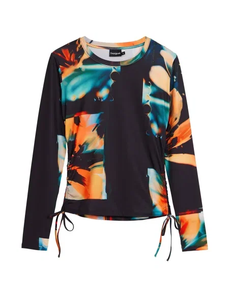 Desigual Tričko Paloma modrá / oranžová černá