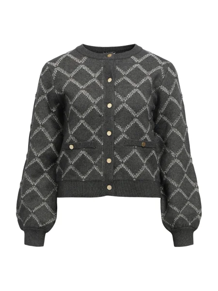 OBJECT Geacă tricotată PILUNA gri închis alb