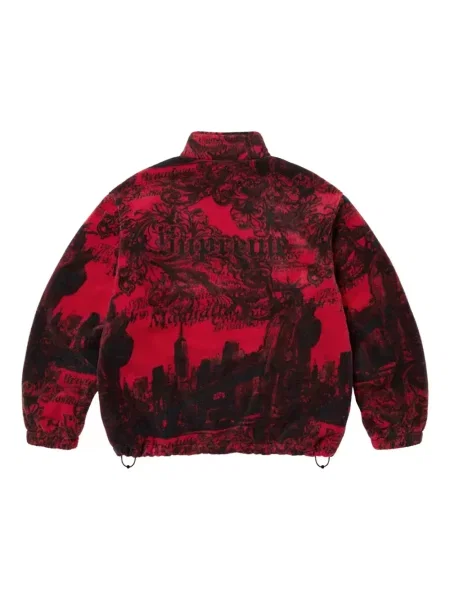 Geacă Supreme din fleece roșu