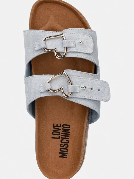 Замшевые шлепанцы Love Moschino
