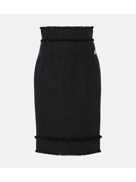Osłona spódnica ołówkowa Dolce&gabbana wełniana czarna