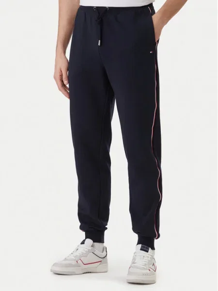 Tommy Hilfiger Spodnji del trenirke Global Stripe modra