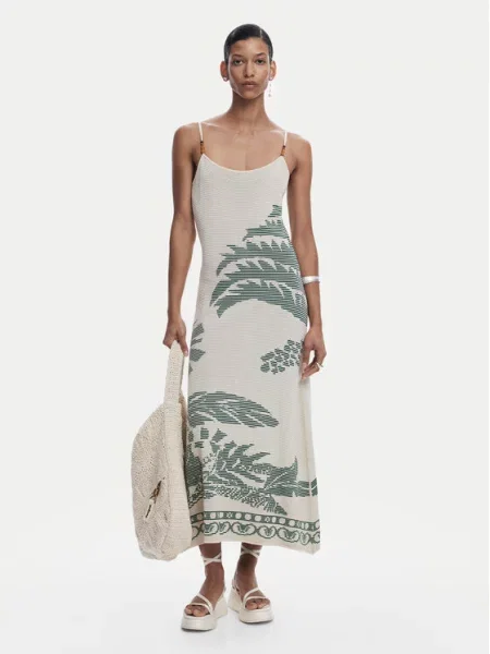 Poletna obleka Desigual bež