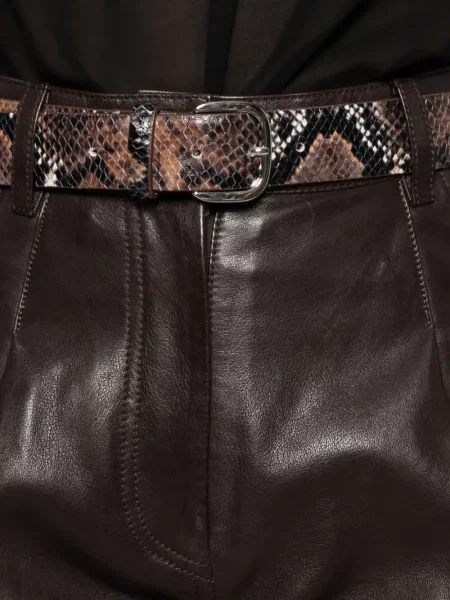 Pantaloni Forte_forte din piele maro